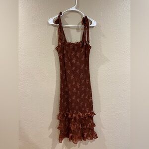 Abercrombie & Fitch Floral Brown Midi Dress
